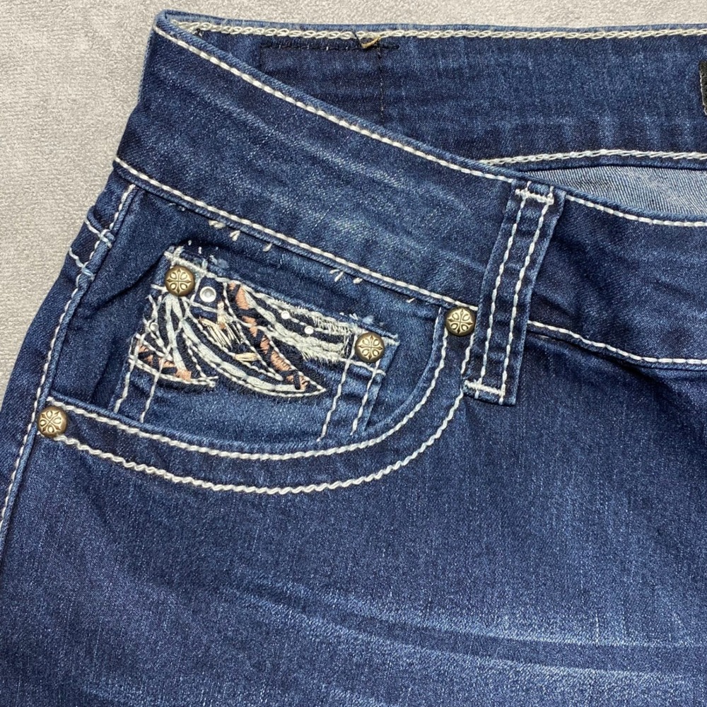 Love x Indigo Women's‎ Blue Embellished Pocket Denim Capris Size 10 - Picture 11 of 15